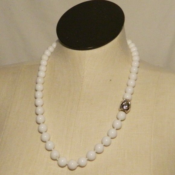 Simon Sebbag Jewelry - Simon Sebbag $120 Polished White Organic Bead & Sterling Silver 25" Necklace NWT